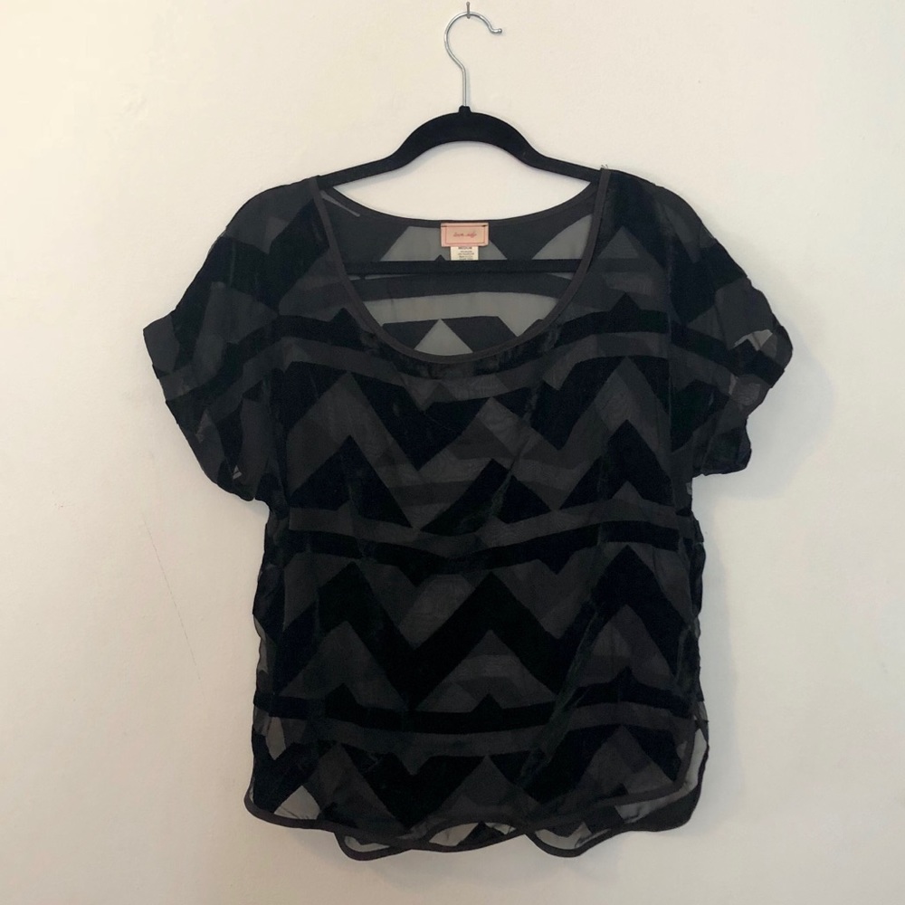 Black illusion tribal top